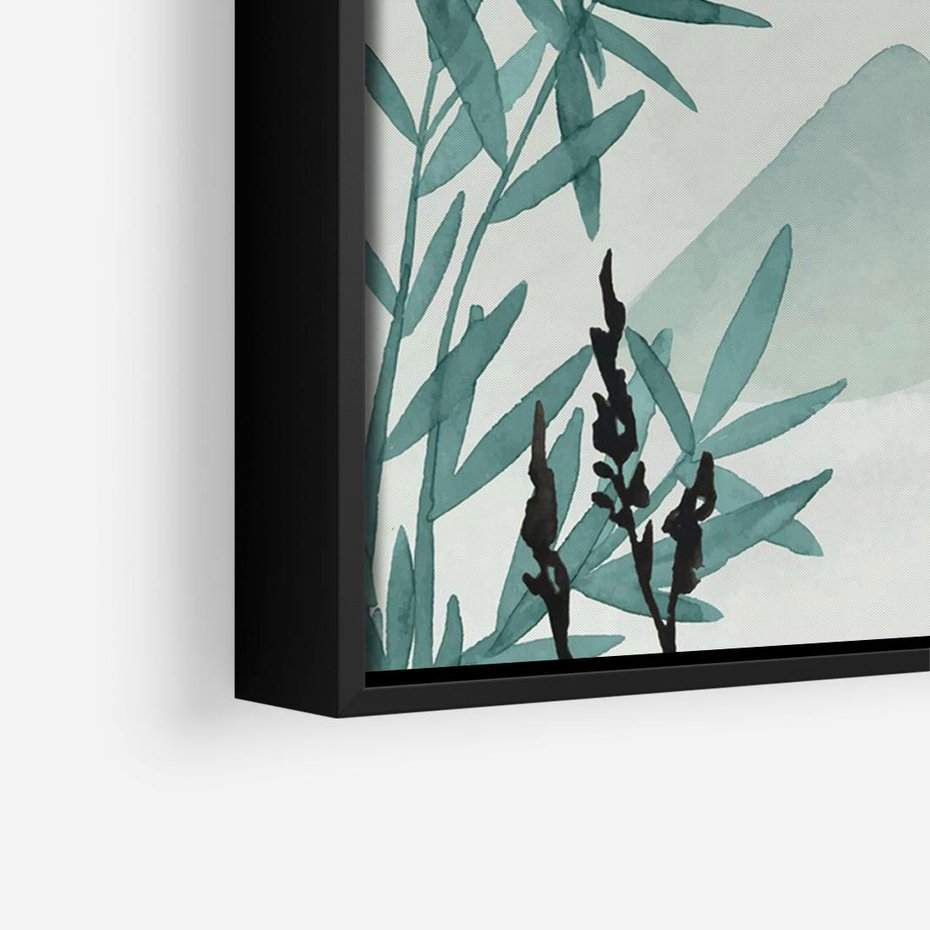 Obraz w ramie 70x50 - Zaklęte Wzgórza - krajobraz, japonia - rama czarna