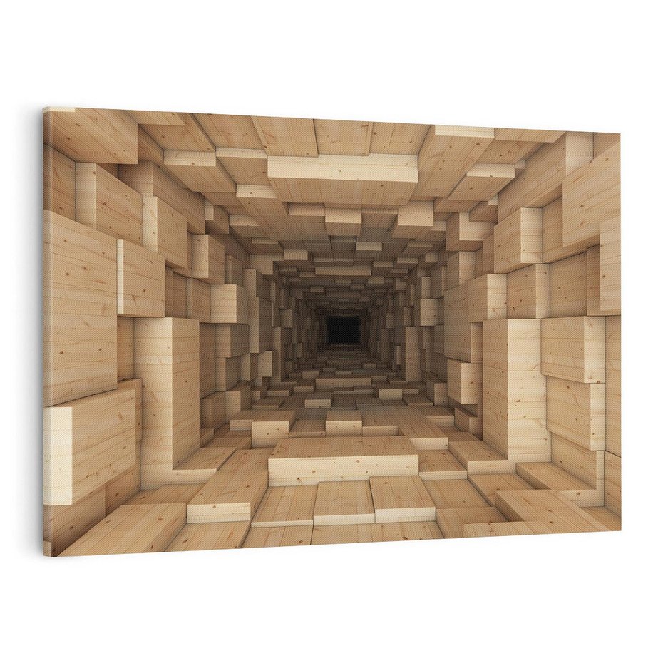 Obraz na płótnie 70x50 - Abstrakcyjny 3D tunel: Podróż w głębię - 3D, tunel