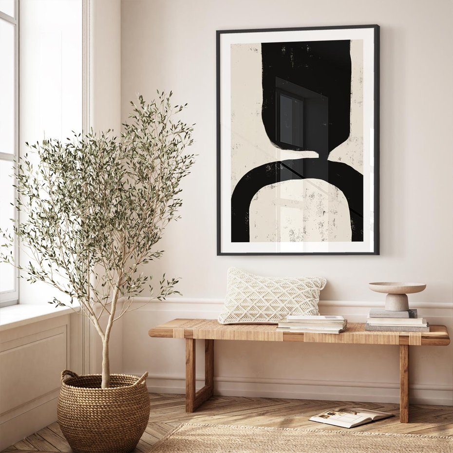 Plakat bez ramy 21x30 - Przenikające Plamy - abstrakcyjna sztuka, minimalizm