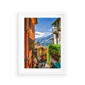 Plakat w ramie 40x50 - Tropienie Nieskończoności - uliczka, perspektywa - rama biała