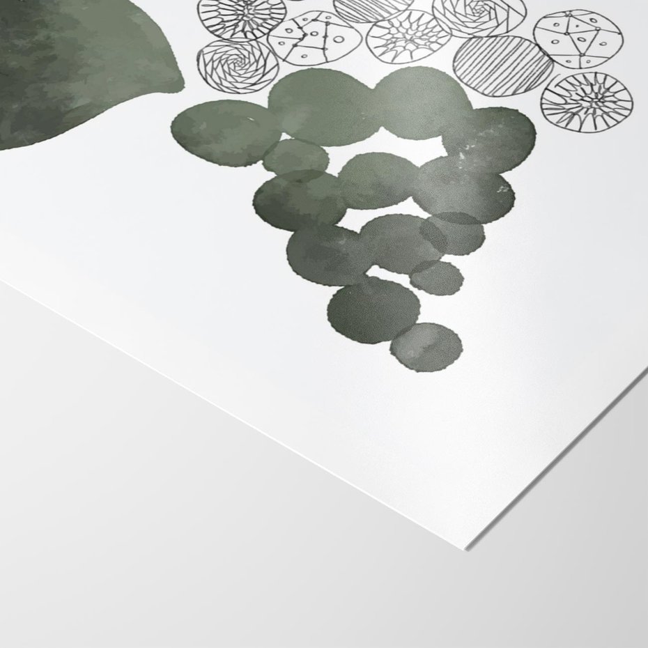 Plakat bez ramy 40x50 - Grono Abstrakcji - minimalistyczny plakat, winogrona