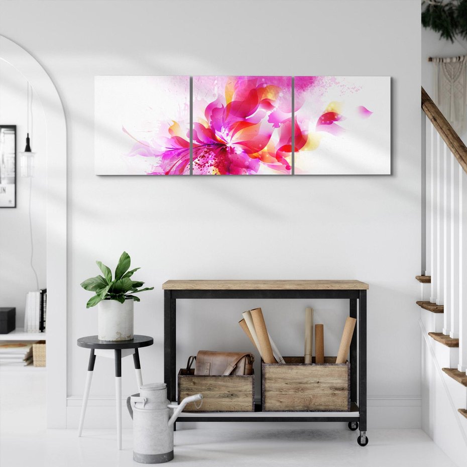 Obraz na płótnie 120x40 - Kwiaty abstrakcji - abstrakcja, kwiaty