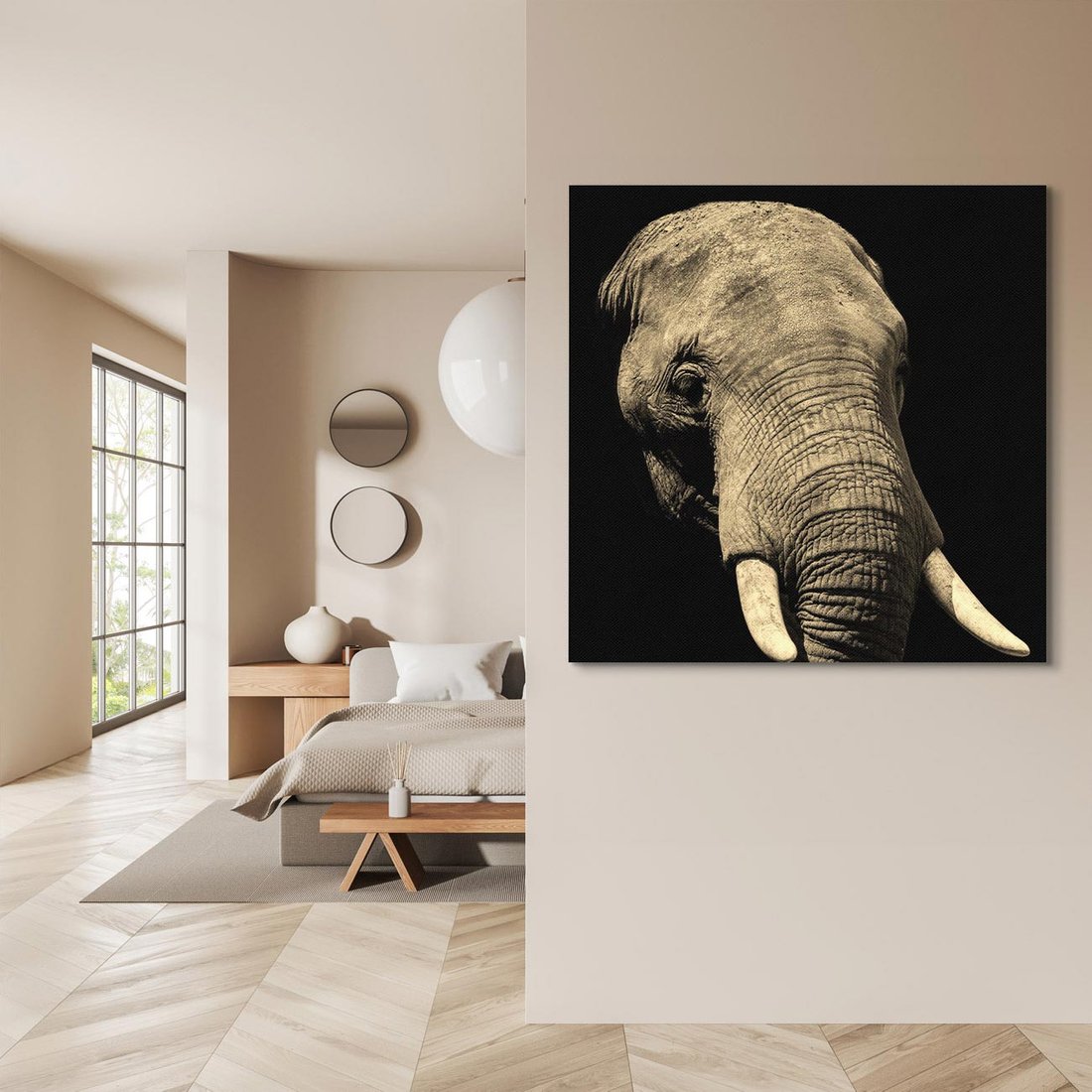 Obraz na płótnie 40x40 - Potężny słoń Afryki - safari, afryka