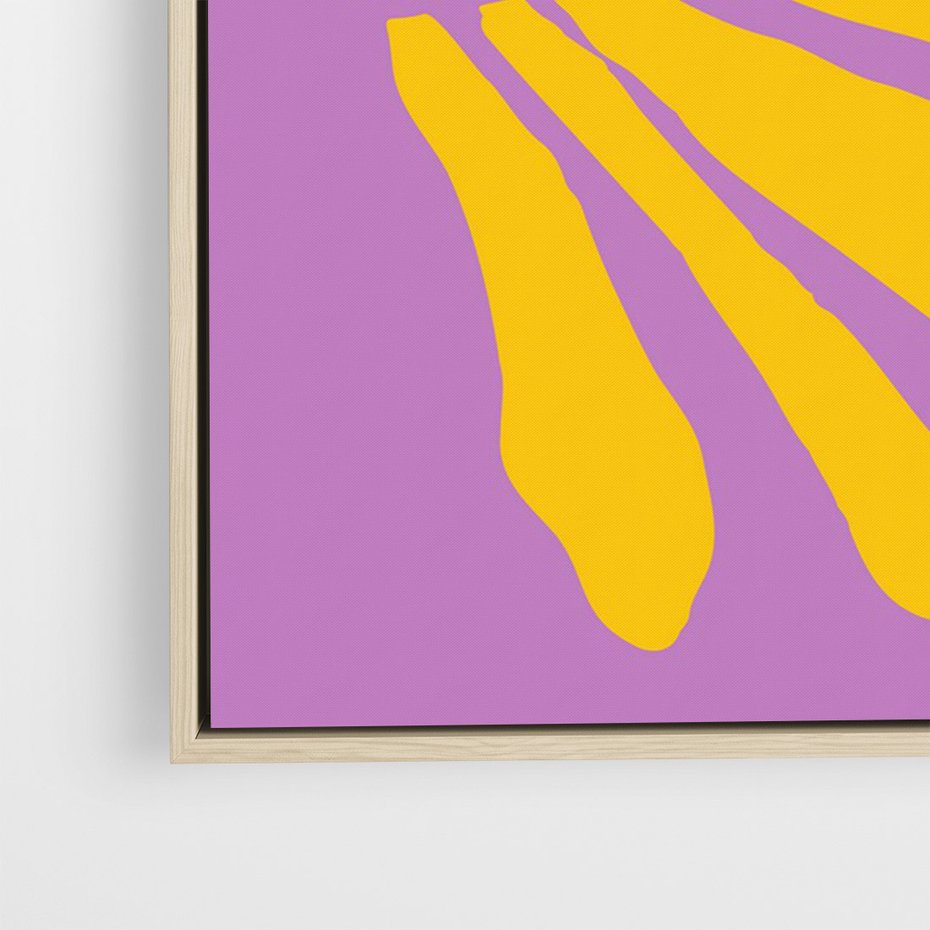 Obraz w ramie 50x70 - Podróżne Kontury - abstrakcyjny plakat, intensywne różowe tło - rama drewno