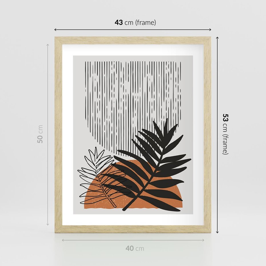 Plakat w ramie 40x50 - Sztuka Połączona - nowoczesna sztuka, modern - rama drewno