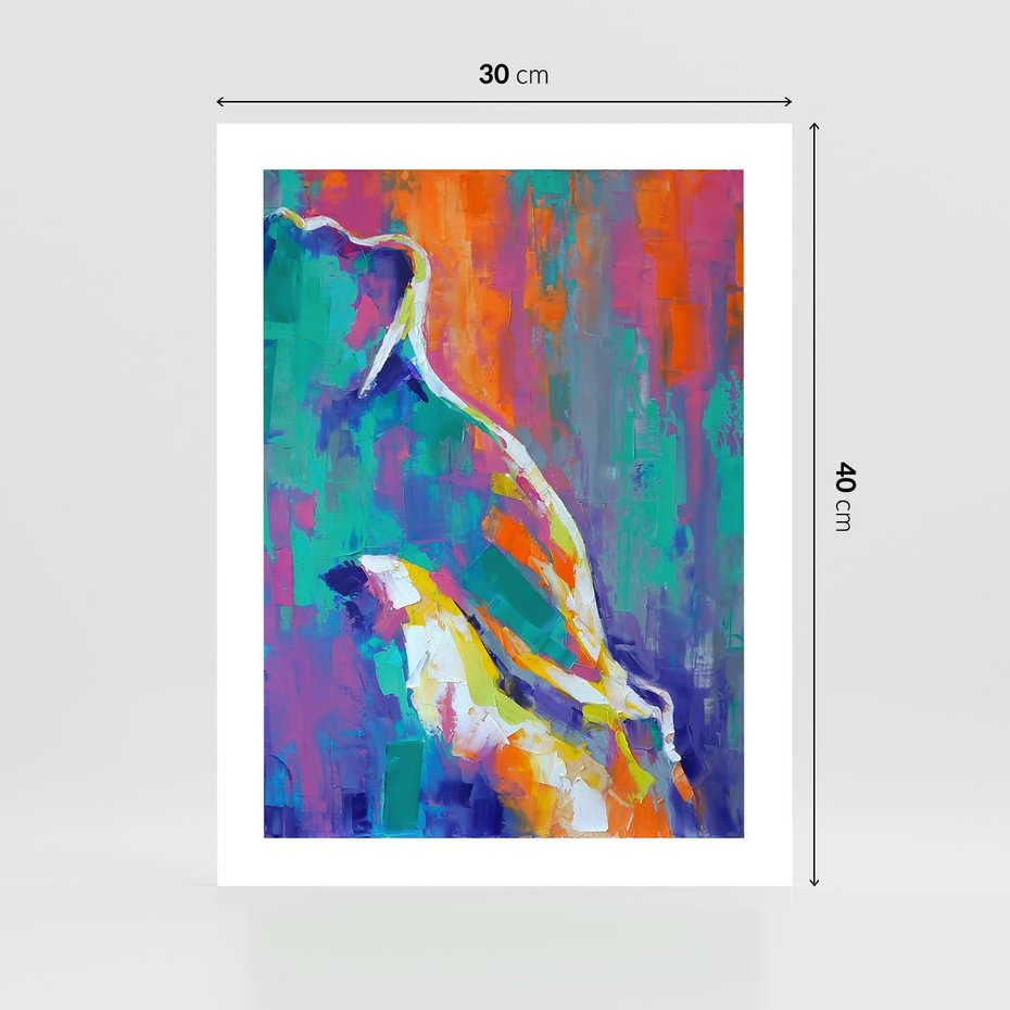 Plakat bez ramy 30x40 - Olejne Wibrujące Emocje - abstrakcyjny obraz, różne kolorowe maźnięcia pędzla