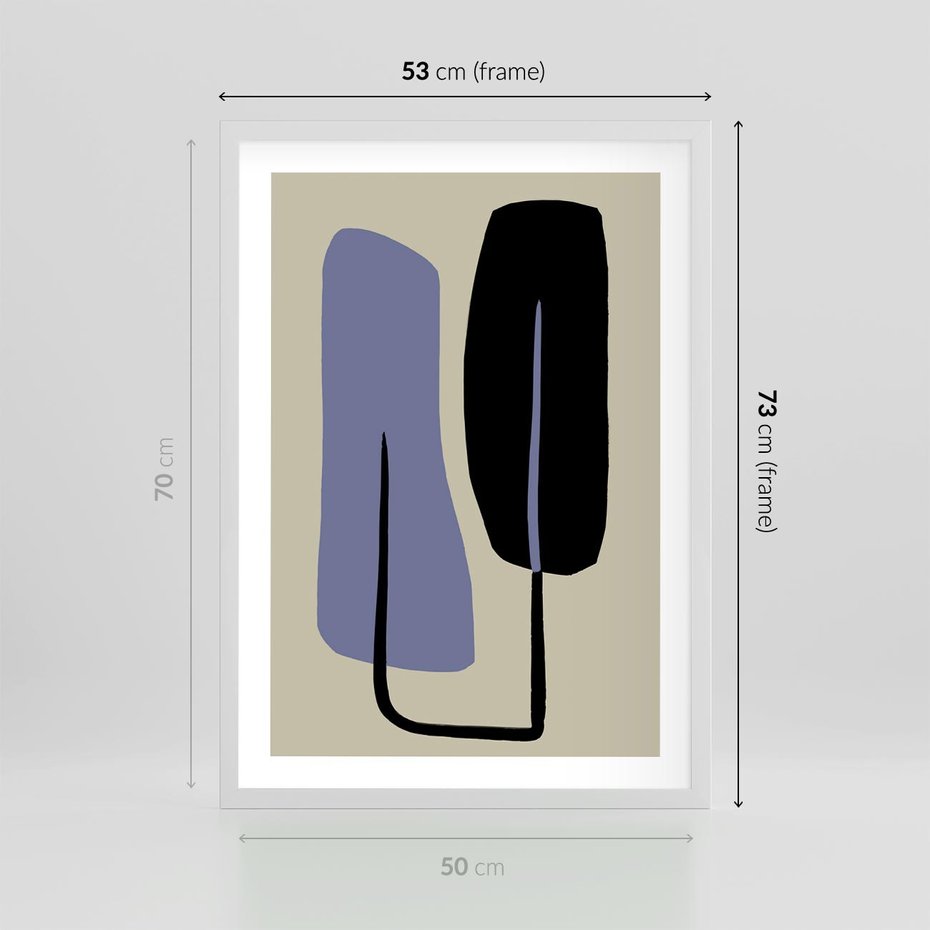 Plakat w ramie 50x70 - Harmonia Nowych Anomalii - minimalizm, boho plakat - rama biała