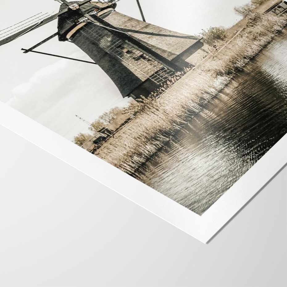 Plakat bez ramy 30x40 - Holenderski Wiatrak w Sepii - holenderski wiatrak, młyn