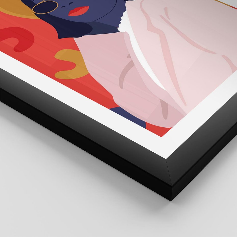 Plakat w ramie 50x70 - Kobieca Przenikliwość - nowoczesny plakat, styl retro - rama czarna