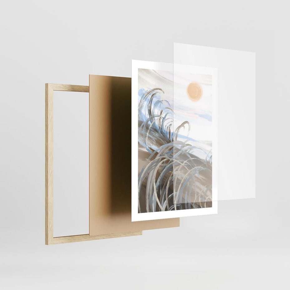 Plakat w ramie 50x70 - Zaklęty Wschód - akwarela, obraz - rama drewno