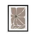 Plakat w ramie 30x40 - Złudne Zmysły - abstrakcyjny kwiat, beże i brązy - rama czarna