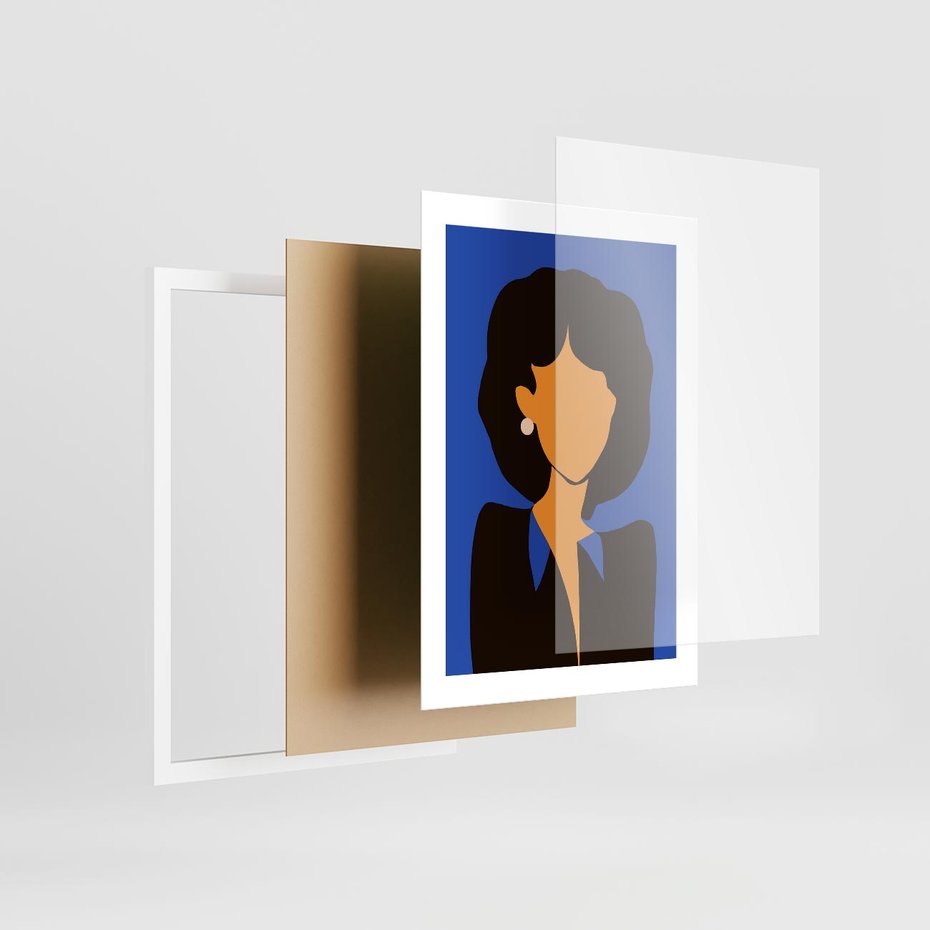 Plakat w ramie 30x40 - Modernistyczne Wibracje - sztuka nowoczesna, plakat - rama biała