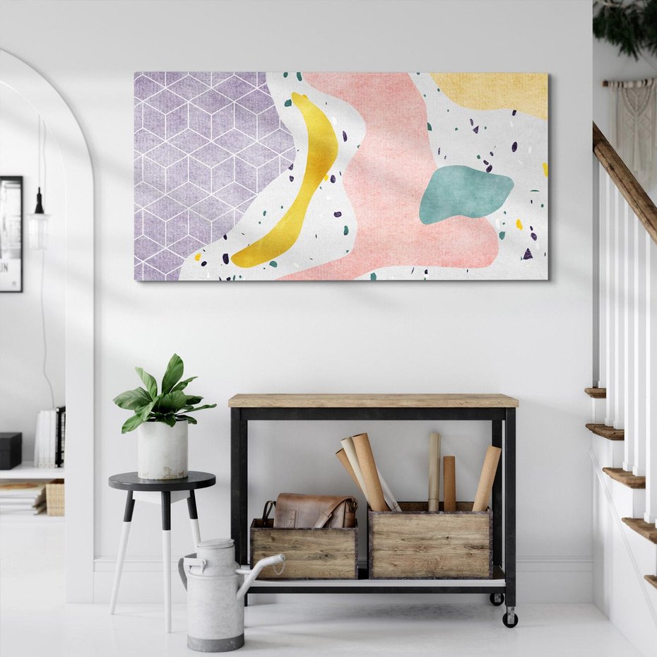 Obraz na płótnie 120x60 - Eklektyczny Mix - kolaż, pastelowe abstrakcyjne plamy