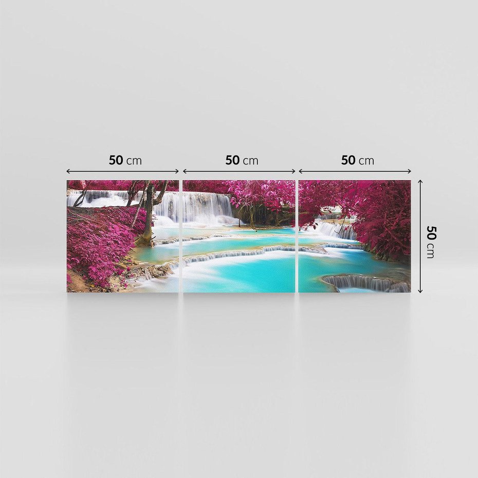 Obraz na płótnie 150x50 - Siła Natury - wodospad, Tajlandia