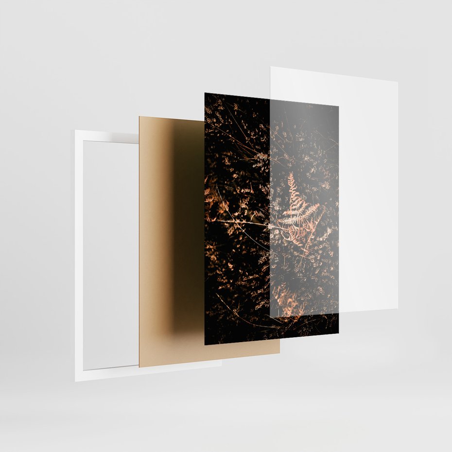 Zestaw obrazy w ramie 30x40 galeria - Jesień, pomost, liście - rama biała