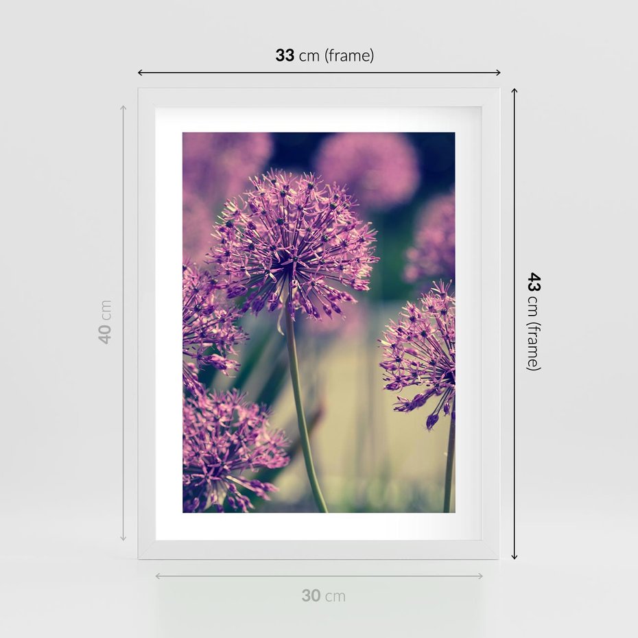 Plakat w ramie 30x40 - Kwiatowa łąka w pełnym rozkwicie - kwiaty, łąka - rama biała