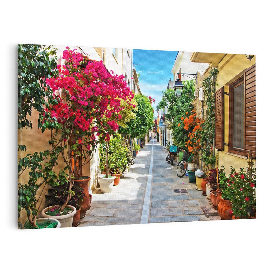 Obraz na płótnie 120x80 - Urok uliczek i miasteczka - Grecja, uliczka