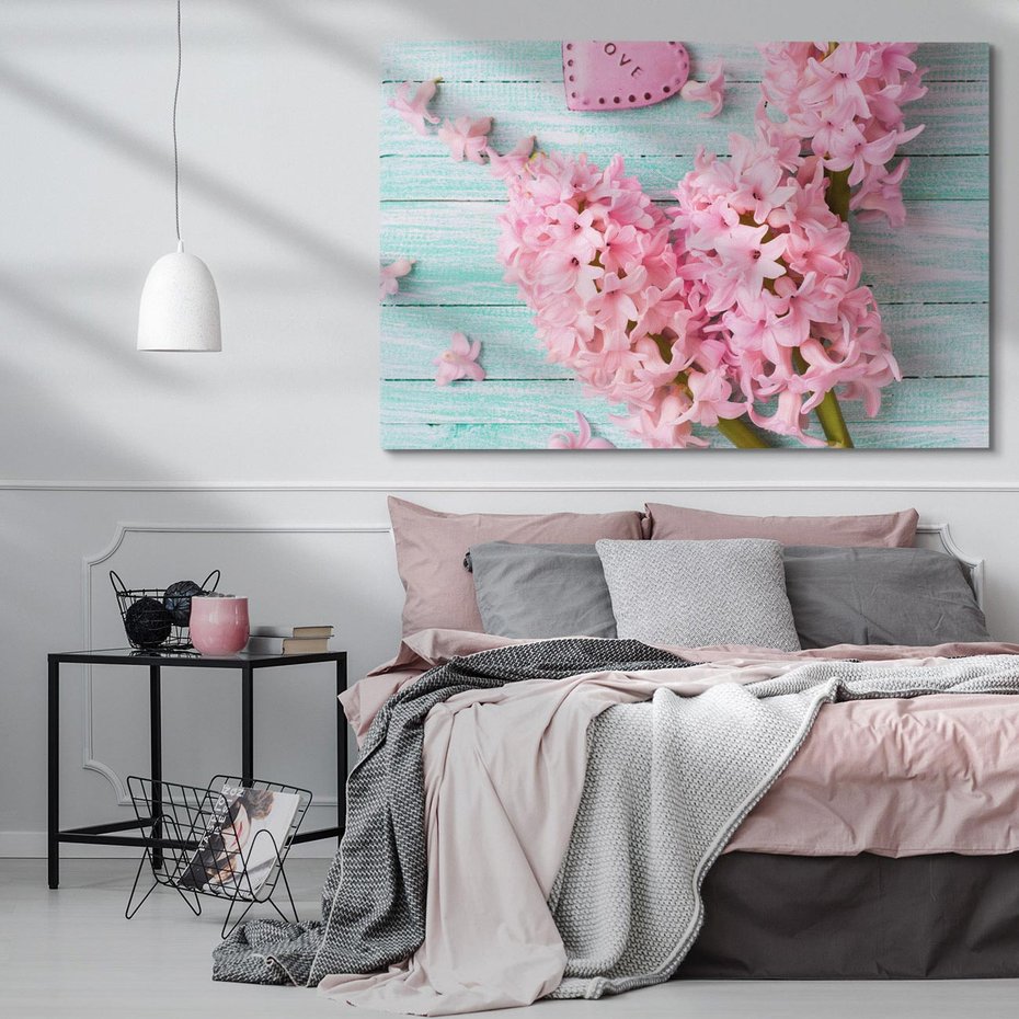 Obraz na płótnie 70x50 - Hiacynty w Kwiatowej Kompozycji - hiacynty, kwiaty