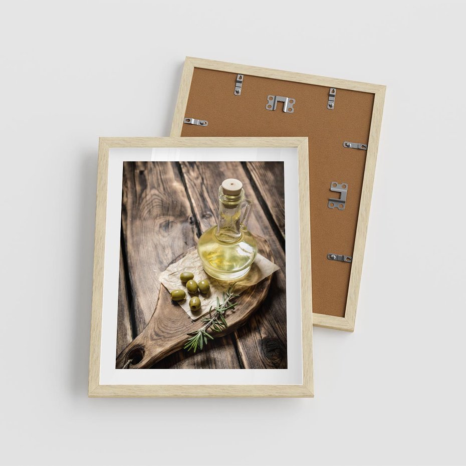 Plakat w ramie 40x50 - Oliwki w restauracji - oliwa, oliwki - rama drewno