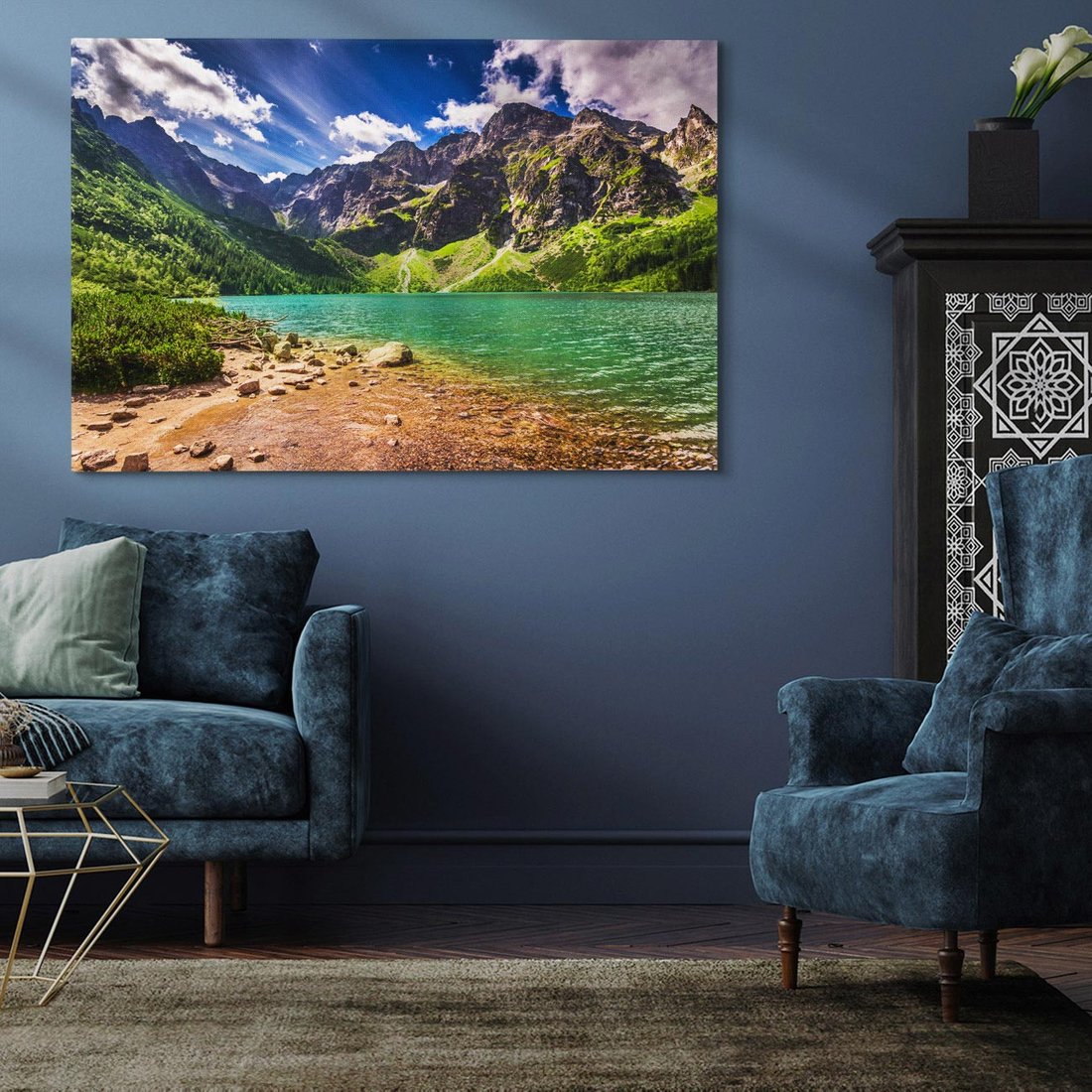 Obraz na płótnie 100x70 - Urok gór i jezior - góry, jezioro
