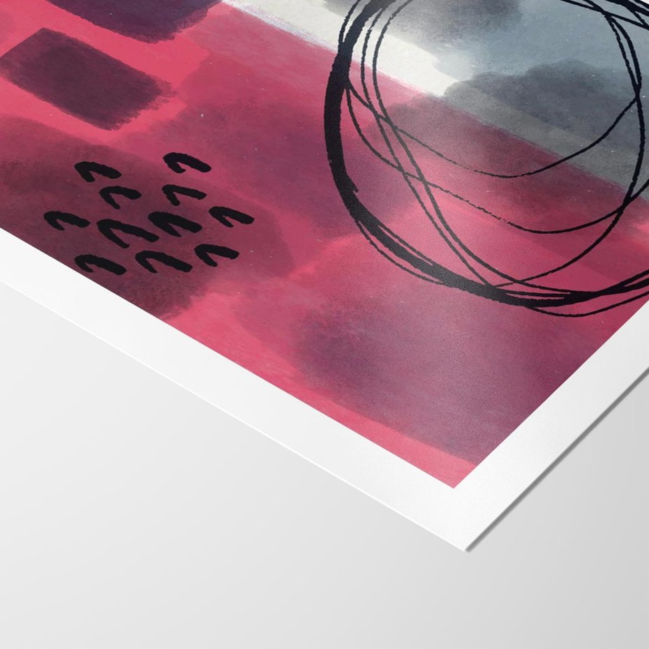 Plakat bez ramy 30x40 - Formy w Różu i Granacie - abstrakcja, różne formy