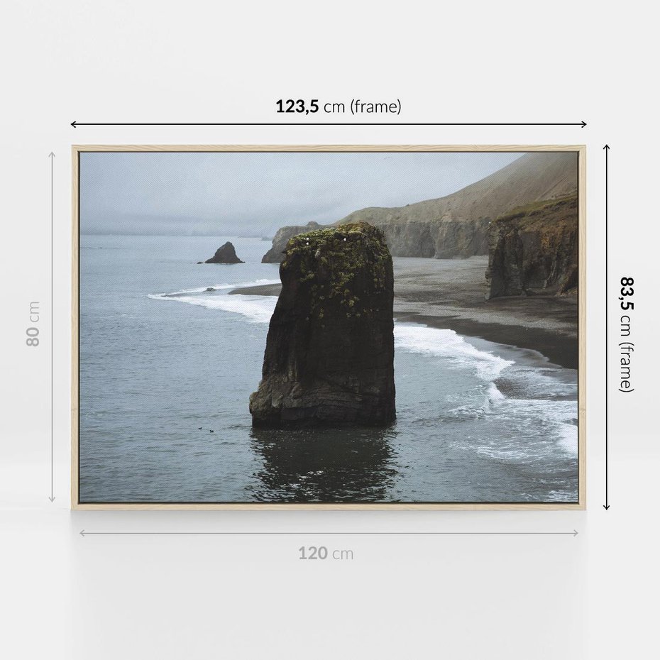 Obraz w ramie 120x80 - Mistyczna Aura - morze, mgła - rama drewno