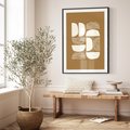 Plakat bez ramy 30x40 - Wewnętrzne Spektrum - geometryczne boho kształty na brązowym, karmelowym tle