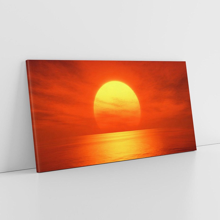 Obraz na płótnie 120x60 - Słońce nad morzem - słońce, morze