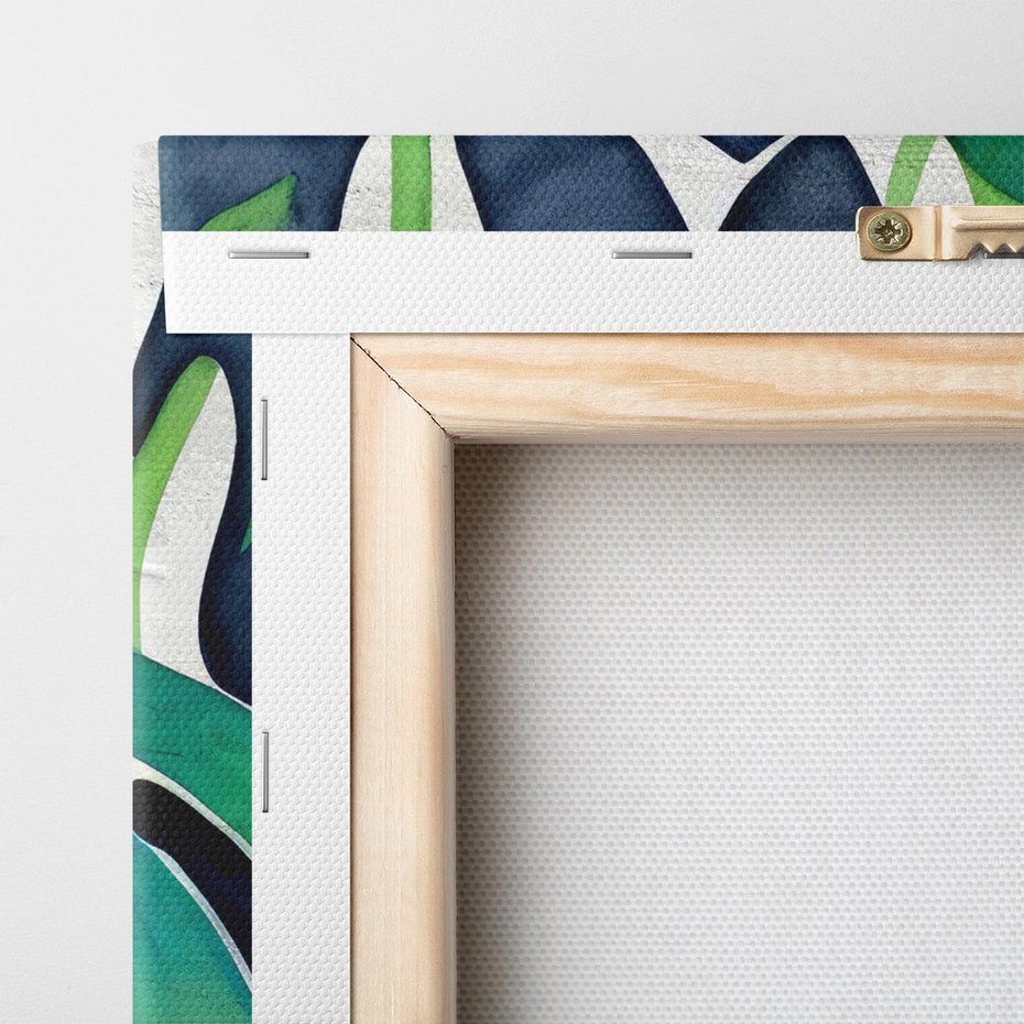 Obraz na płótnie 60x60 - Tropikalne Pragnienia - akwarela, liście tropikalne