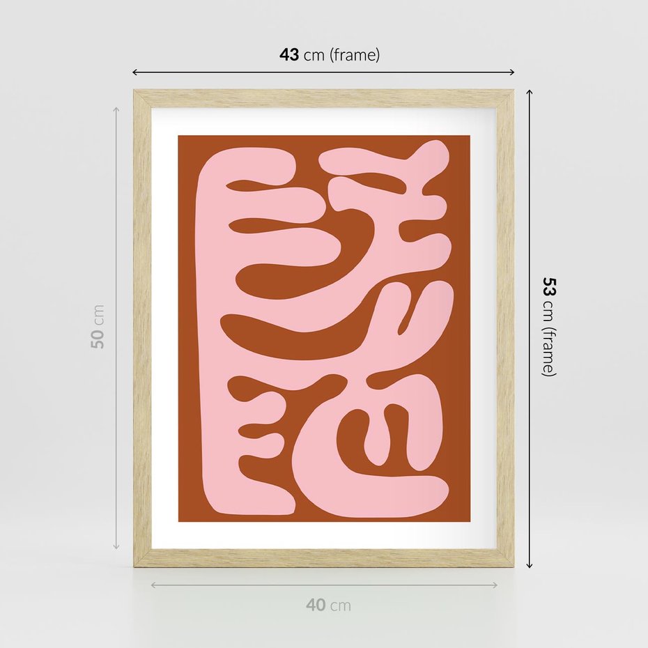 Plakat w ramie 40x50 - Migotliwe Boho Marzenia - abstrakcyjny obraz, plakat - rama drewno