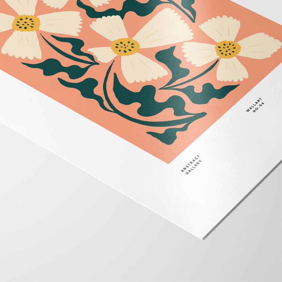 Plakat bez ramy 40x50 - Refleksje w roślinnym odbiciu - kwiatowa kompozycja, minimalizm