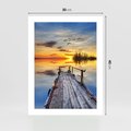 Plakat bez ramy 30x40 - Zachód słońca na pomostach - zachód, słońca