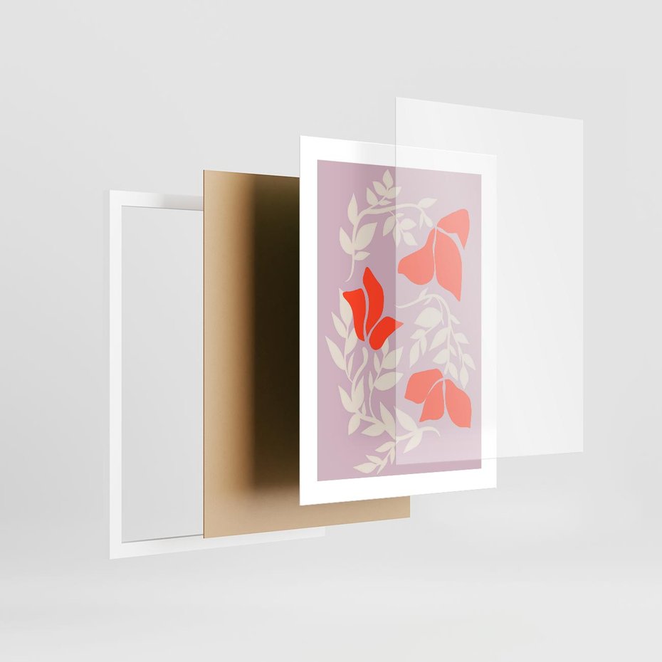 Plakat w ramie 30x40 - Kwiatowa Kreatywność - nowoczesny plakat, roślinne motywy - rama biała