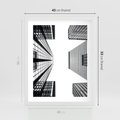 Plakat w ramie 40x50 - Architektoniczna Symetria - architektura, wysoki wieżowiec - rama biała