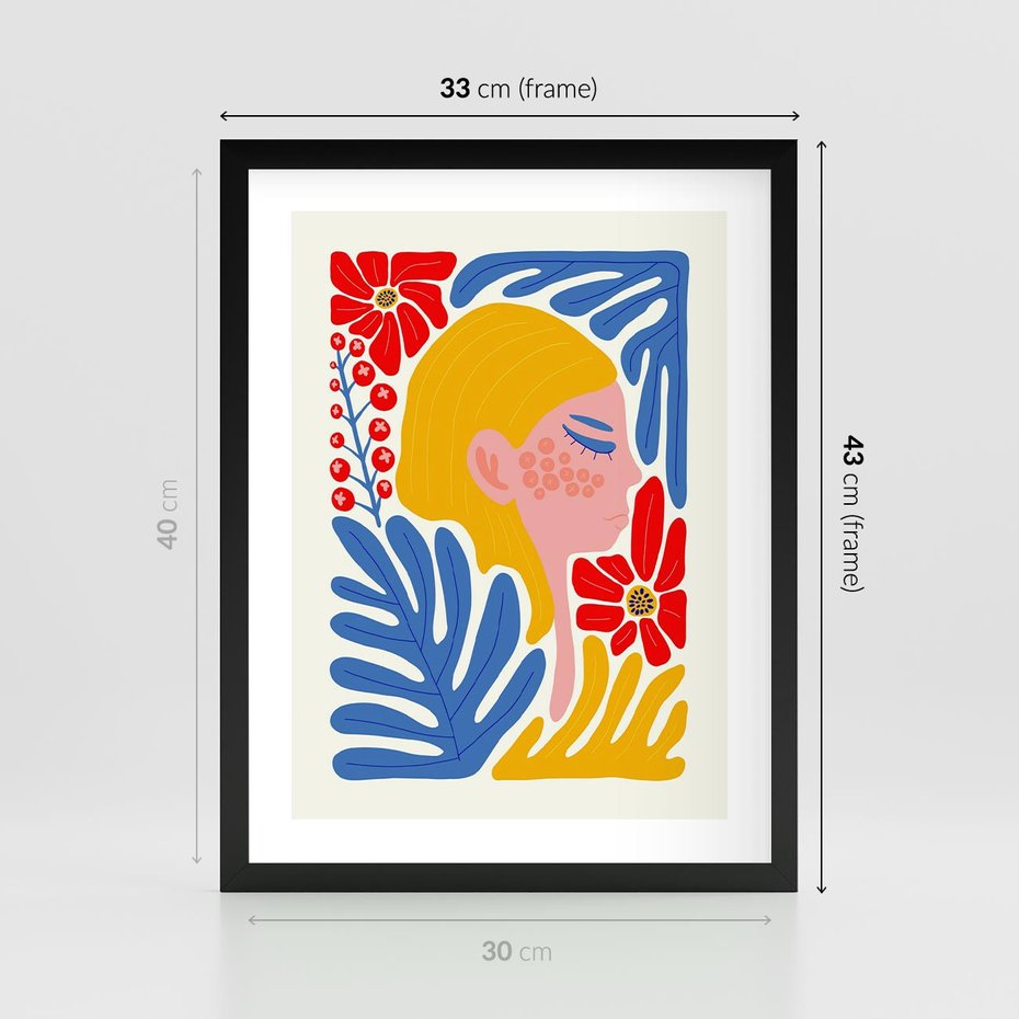 Plakat w ramie 30x40 - Kolorowe Rytmy - kobieca sztuka, abstrakcja - rama czarna