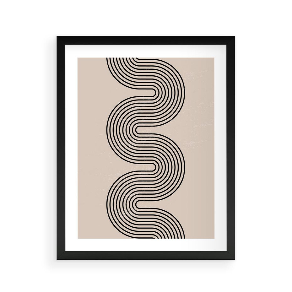 Plakat w ramie 40x50 - Bezgraniczne Odbicia - abstrakcyjne linie, geometria - rama czarna