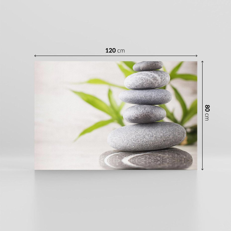 Obraz na płótnie 120x80 - Spa kamienie: naturalne piękno - spa, kamienie