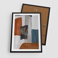 Plakat w ramie 50x70 - Nowoczesna geometria - nowoczesny, geometryczny - rama czarna