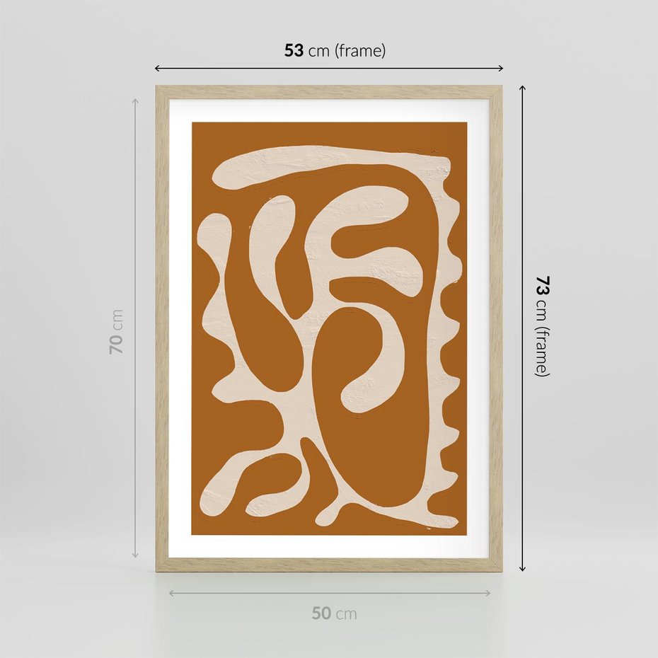 Plakat w ramie 50x70 - Wnętrza Akwarelowej Wyobraźni - abstrakcyjny obraz, plakat - rama drewno