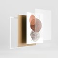 Plakat w ramie 50x70 - Brązowe Akwarelowe Zawirowania - abstrakcja, brązowe akwarelowe plamy - rama biała