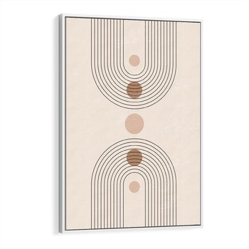 Obraz w ramie 80x120 - Zgeometryzowane Wizje - boho plakat, minimalizm - rama biała