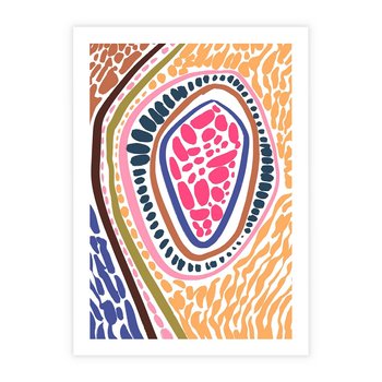 Plakat bez ramy 21x30 - Rozchlapane Wizje - kolorowe wzory, tęczowe żywe kolory