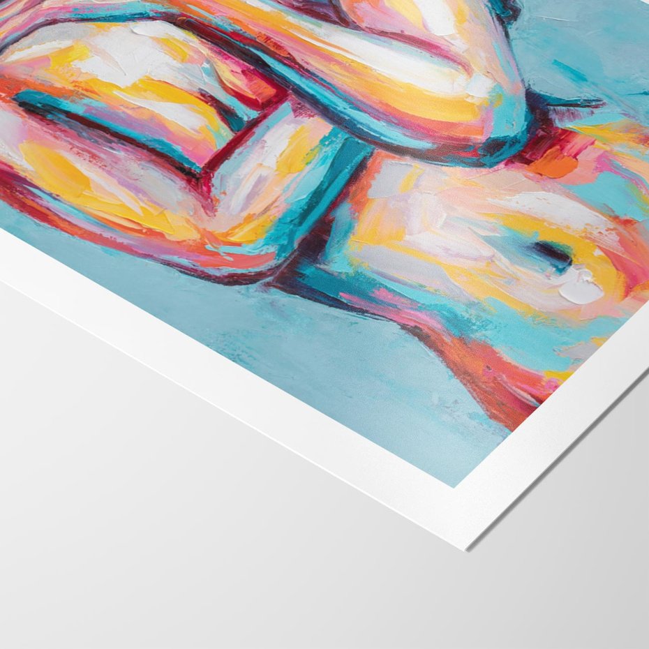 Plakat bez ramy 21x30 - Nagie Natchnienie - obraz olejny, naga kobieta