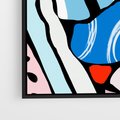Obraz w ramie 50x50 - Kolory Na Czerni - abstrakcyjne formy, komiksowy styl - rama czarna