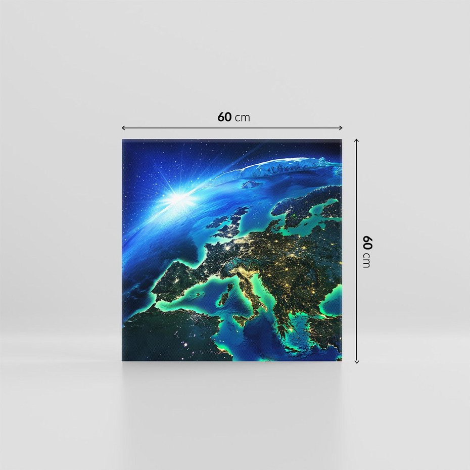 Obraz na płótnie 60x60 - Kosmiczna podróż: piękno Ziemi - kosmos, ziemia