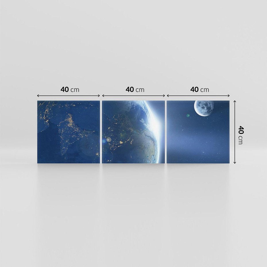 Obraz na płótnie 120x40 - Spotkanie księżyca i Ziemi - księżyc, ziemia