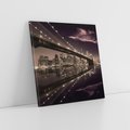 Obraz na płótnie 30x30 - Most na nocnym horyzoncie - most, noc