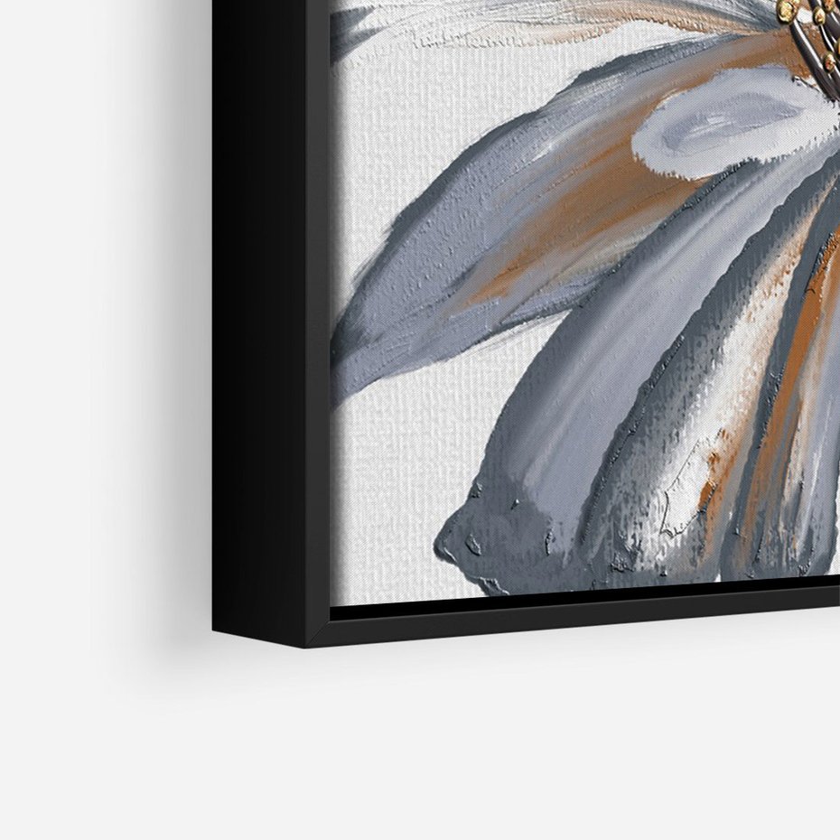 Obraz w ramie 50x70 - Olejne kwiaty - wyraz emocji - kwiaty, malowane - rama czarna