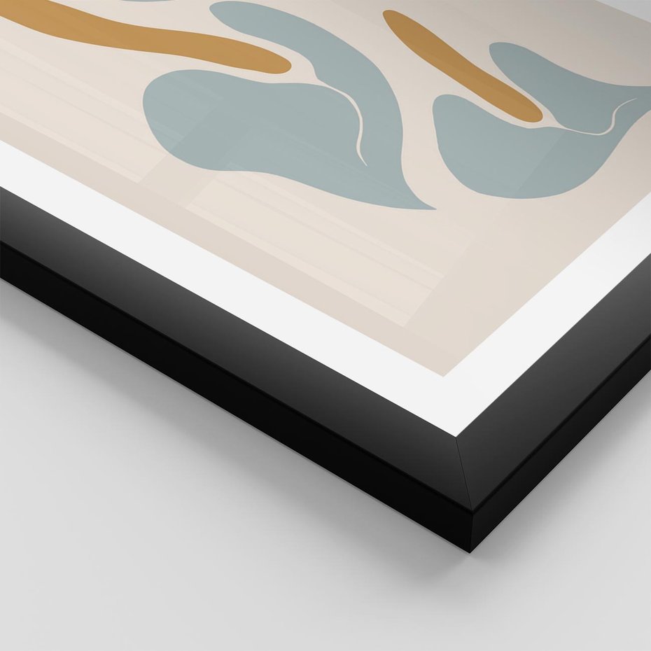 Plakat w ramie 30x40 - Kwiaty Pasteli - kwiaty, nowoczesne i minimalistyczne - rama czarna