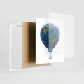 Plakat w ramie 40x50 - Podróżniczy balon nad ziemią - balon, ziemia - rama biała
